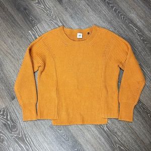 CAbi #3537 StepUp Pullover Chunky Knit Mustard Sweater Size S EUC